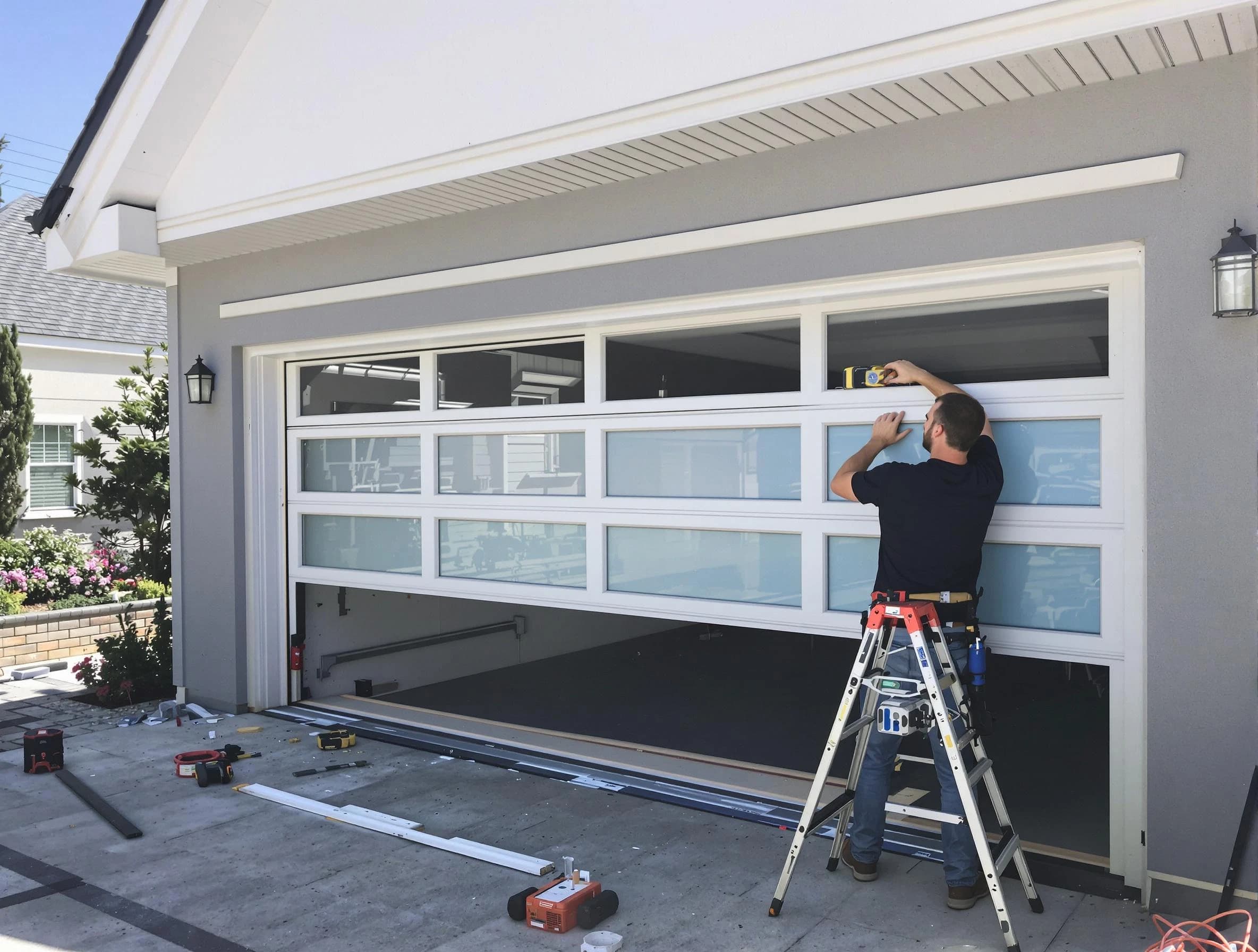 Chandler Garage Door Repair team performing garage door replacement in Chandler