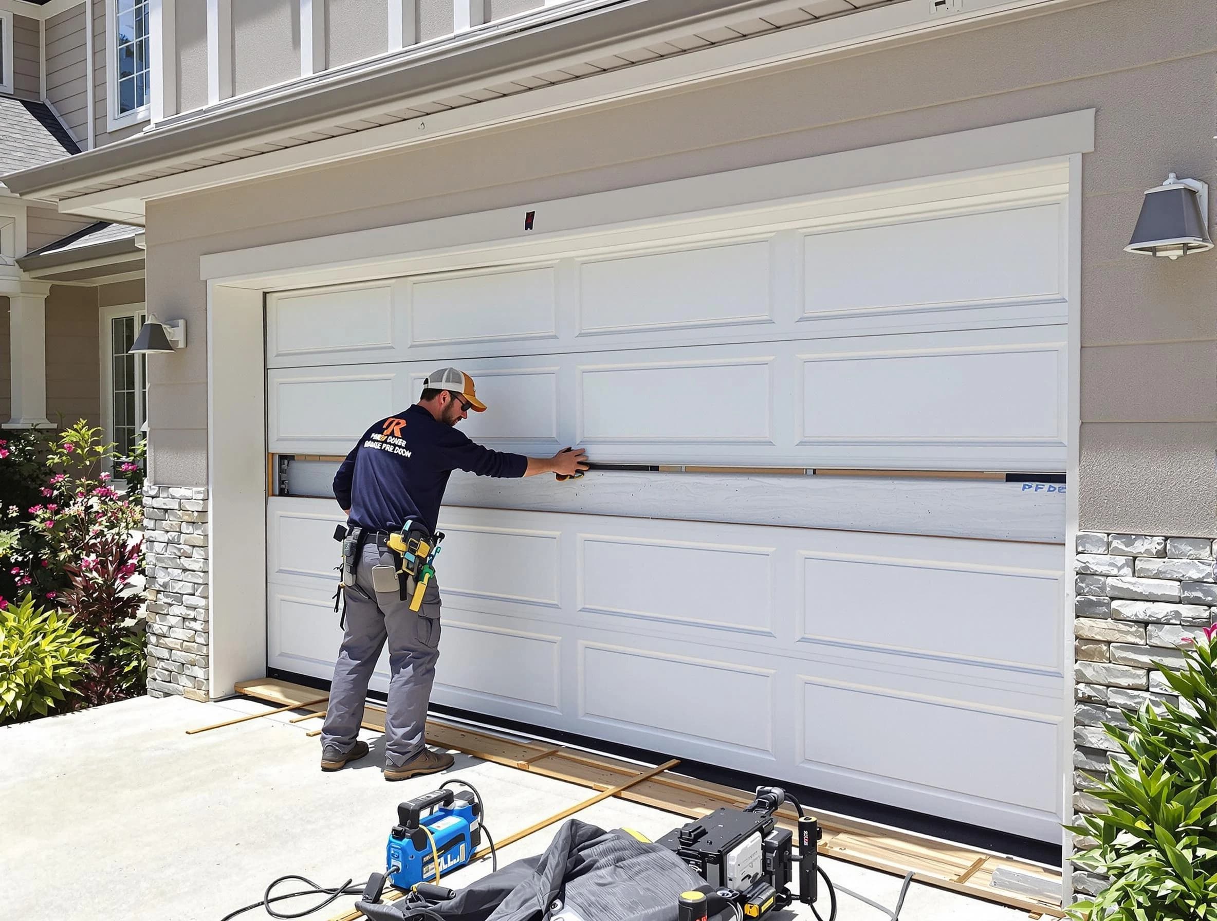 Chandler Garage Door Repair team performing complete garage door replacement at Chandler residence