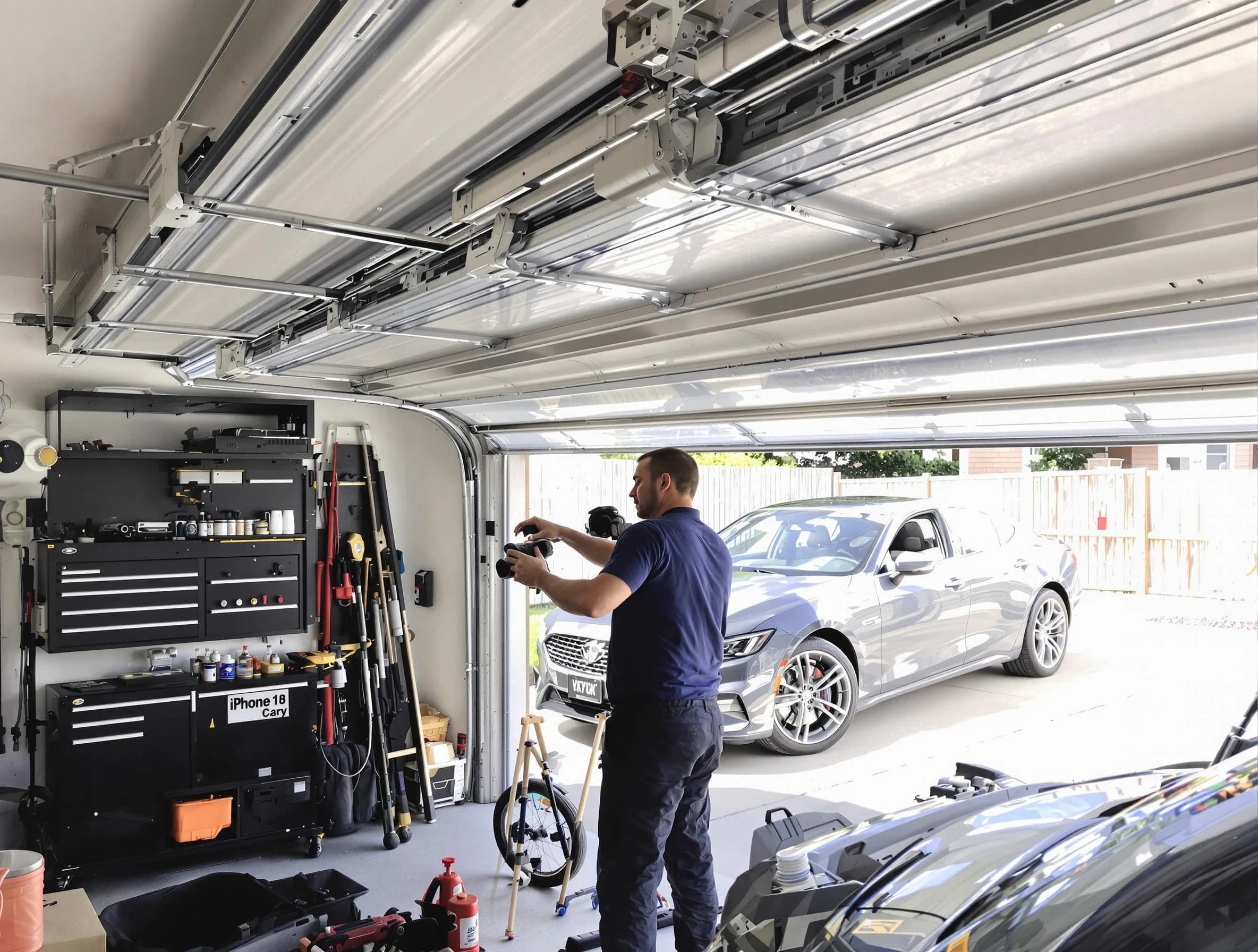 Chandler Garage Door Repair technician fixing noisy garage door in Chandler