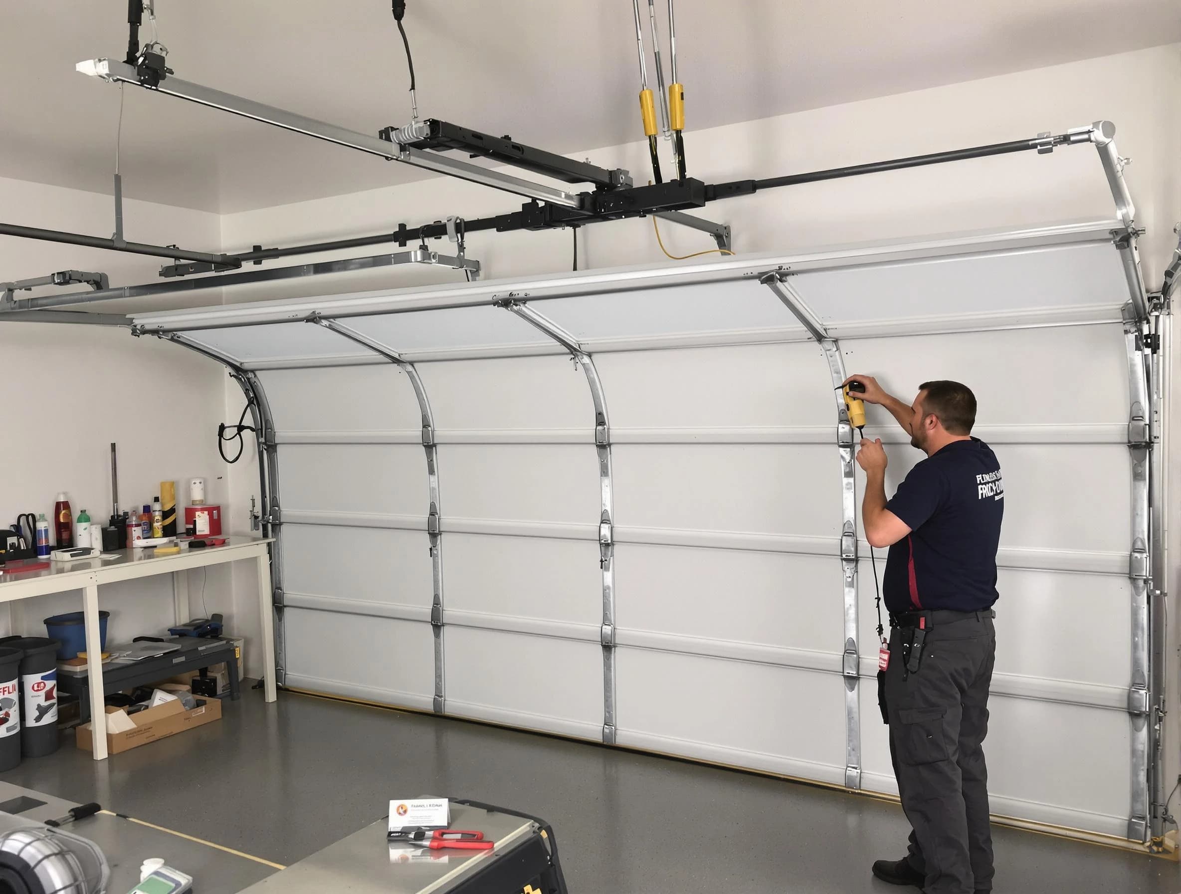 Chandler Garage Door Repair certified technician performing overhead door system repair in Chandler