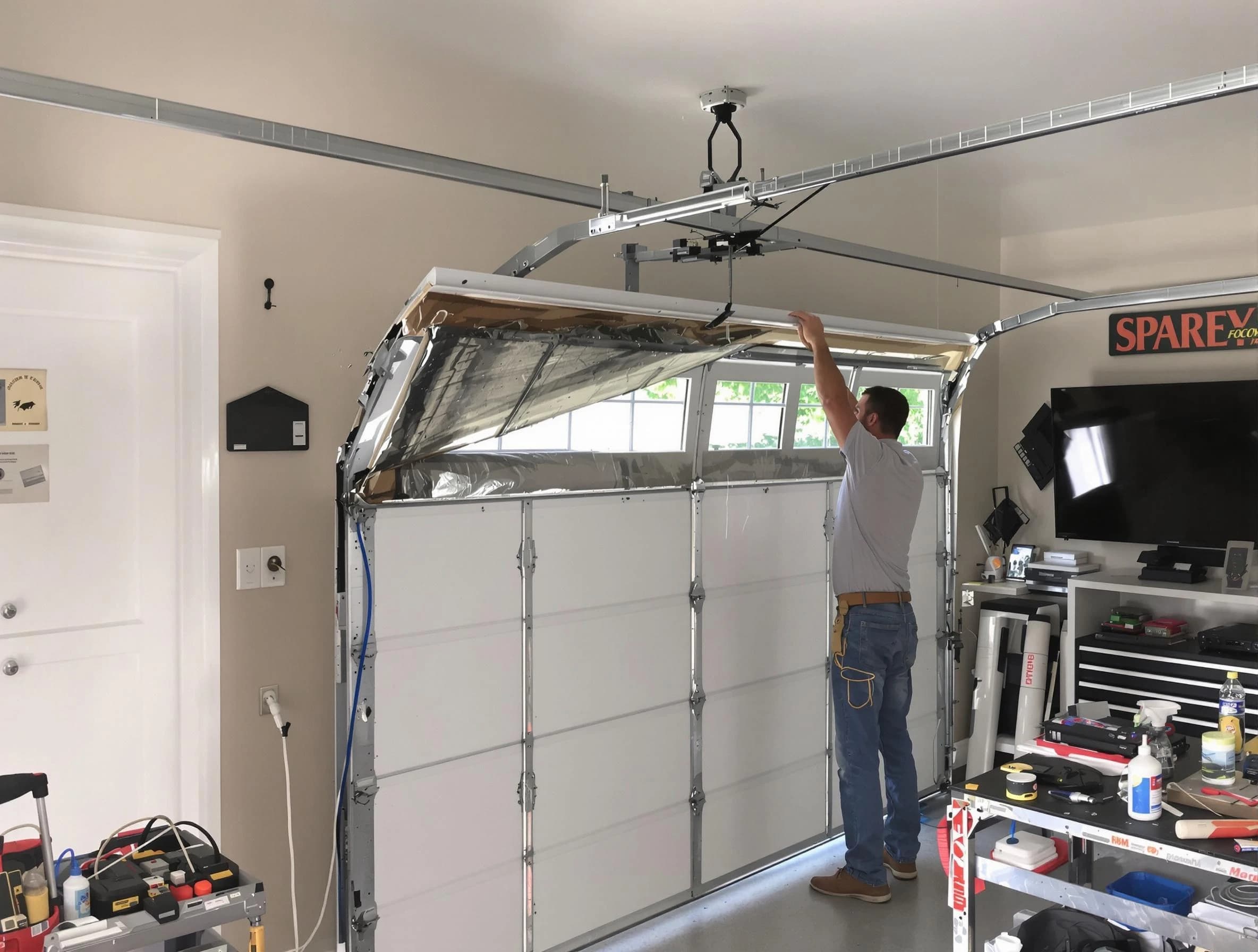 Garage door section replacement by Chandler Garage Door Repair in Chandler