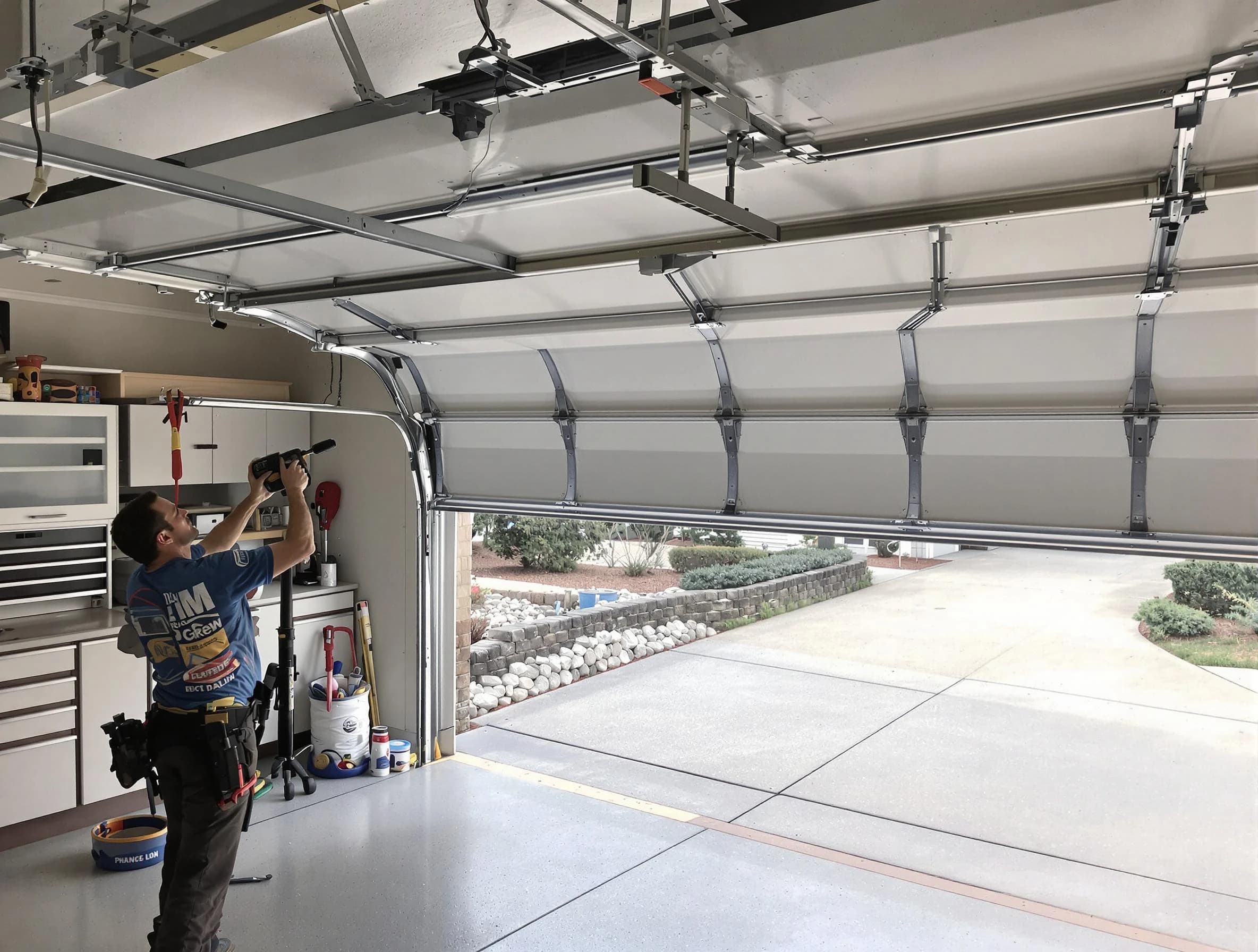 Garage door track repair service by Chandler Garage Door Repair in Chandler